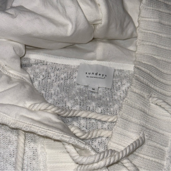 Sundays Cream Textured Hooded Sweater - Picture 3 of 11